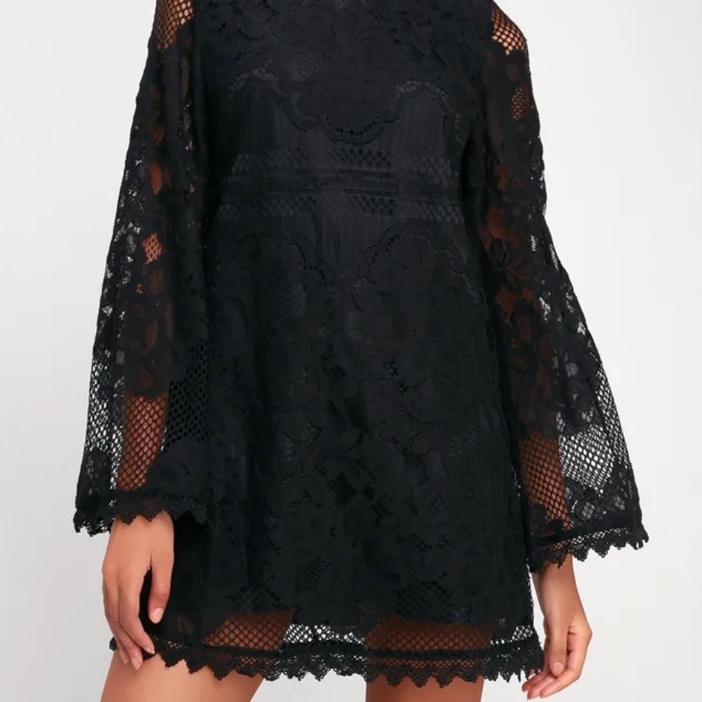 Black Lace Shift Dress